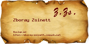 Zboray Zsinett névjegykártya
